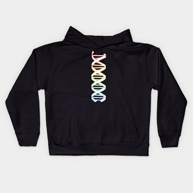 DNA Double Helix Rainbow Rosalind Watson Crick SCIENCE Biology Kids Hoodie by labstud